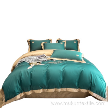 Luxury bedsheet bedding set 100 cotton hotel embroidered